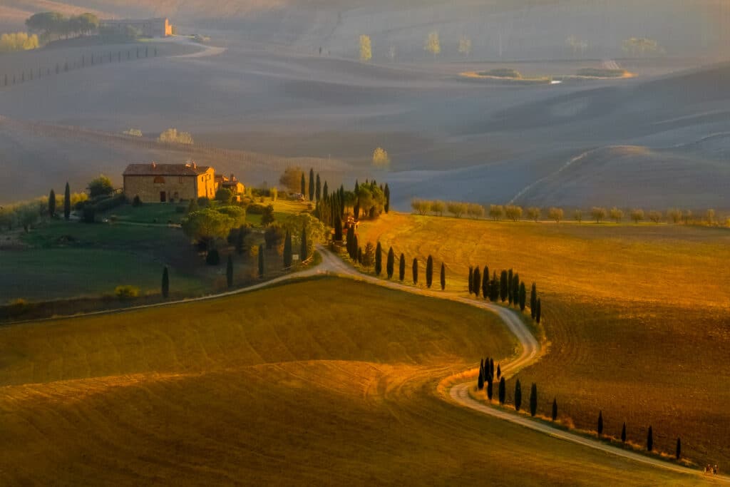 Sunset in the Val D'Orcia, Tuscany