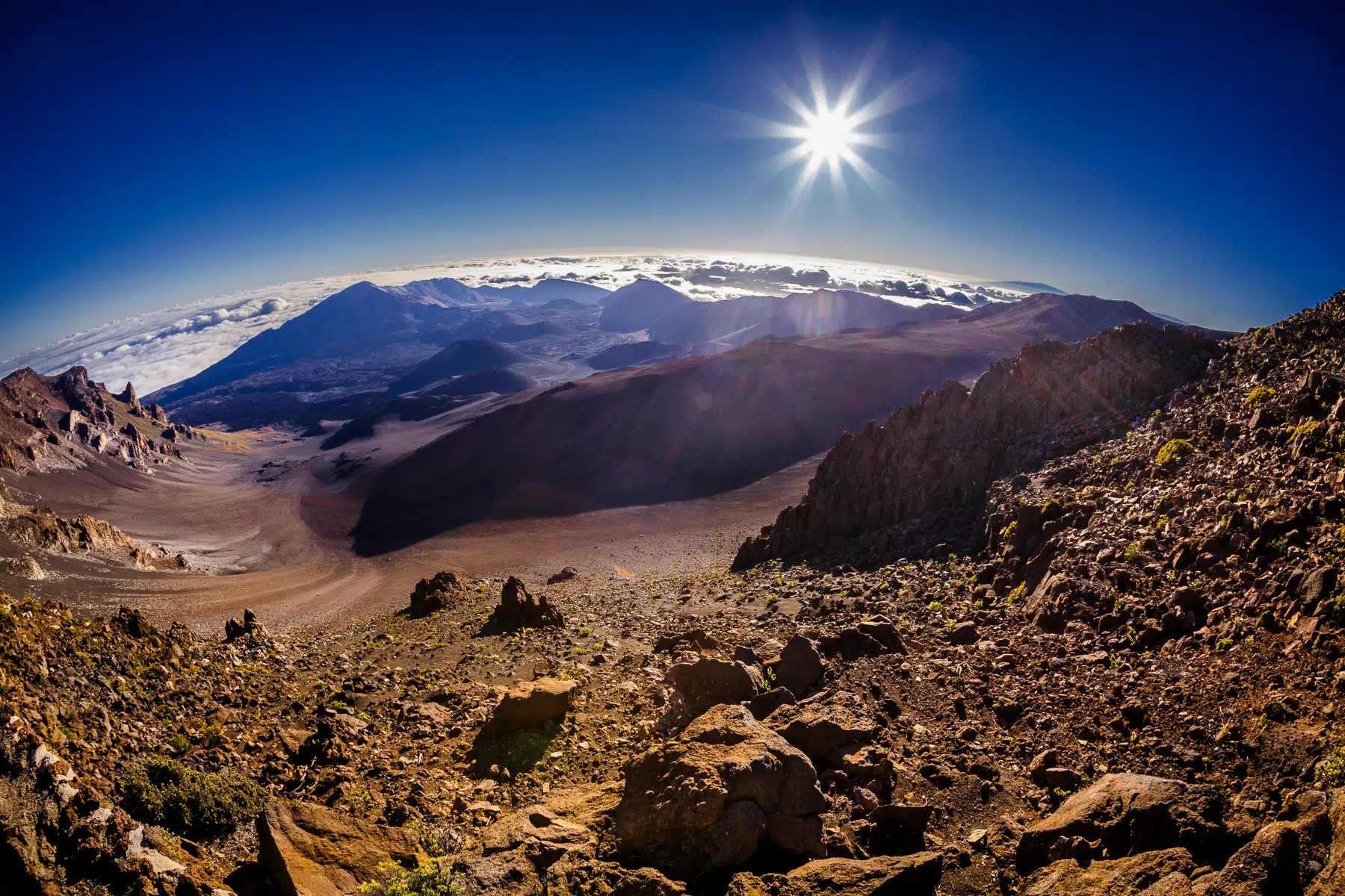 Sunny view of Haleakala Crater, HI USA